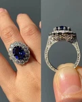 2.00 Ct Oval Cut Natural Sapphire & Diamond Engagement Ring 14K White Gold Sz 8. Fixed Price $315.90.
