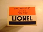 Lionel No. 3494-550 Monon Operating Box Car Licensed Reproduction. Fixed Price $8.95.