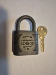Yale Brass Southern California Edison Padlock With Working Key.. Fixed Price $105.00.