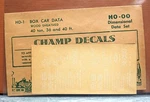 Champ Ho Scale Box Car Data Wood Sheathed Decal Set # HD-1. Fixed Price $7.20.