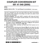 Micro Trains Scale Locomotive Coupler Conversion Kato E8A & E9A 00141040. Fixed Price $12.22.