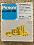 Original Preiser Modell Ho ART.NR.17104 4-WAY-PALLETS Unopened Box. Fixed Price $17.99.