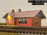 Scale Train Station Trackside Building Flat W/led Background -mth Lionel. Fixed Price $22.99.