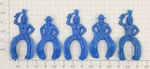 Acme 0108-05 Vintage Blue Plastic Horse Riding Cowboys And Indians (bag Of 5). Fixed Price $8.00.