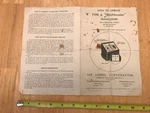 Lionel Type Trainmaster 90 Watt Transformer How To Operate Instruction Sheet. Fixed Price $11.95.