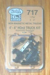 Kadee #717 ( HON3 ) 4'6" Wheelbase Sprung Metal Trucks -- 26" Ribbed-back Wheels. Fixed Price $11.21.