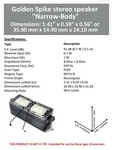 Golden Spike Dual Speaker Narrow Body GS15112H303. Fixed Price $19.99.