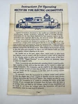 Vintage Lionel Rectifier Type Electric Locomotives Instruction Manual. Fixed Price $24.99.