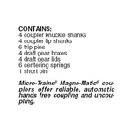 Micro Trains N-scale Body Mountshort Shank Coupler (2003) 2PR Unassembled. Fixed Price $10.93.