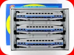 Ho Scale ***amt** Bombardier Coach & Control Set #2001,2028,2029 - Athearn 25901. Fixed Price $249.95.