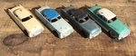 Collection Of 4 Vintage 50S Die Cast Packard Tootsie Toy Cars Patrician Chicago. Fixed Price $75.00.