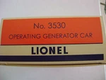 Lionel 3530 Operating Generator Licensed Reproduction Box. Fixed Price $12.95.