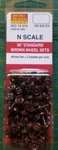 Micro Trains 003 12 010 (402-B-100) 36" Standard Brown Wheel Sets Axles. Fixed Price $32.00.