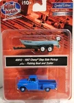 Mini Metals Ho Scale '57 Chevy Step Side Pickup W/fishing Boat & Trailer #40012. Fixed Price $34.99.