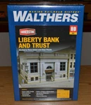 New Ho Scale Walthers Cornerstone Liberty Bank And Trust Building Kit #933-3772. Fixed Price $29.99.