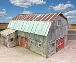 Scale Building - Rustic 23' Tall Barn Cardstock Pre Cut Kit Paper. Fixed Price $7.30.
