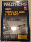 Walthers Ho #933-2984TRAIN Shed With Clear Roof -- Kit. Fixed Price $84.98.