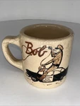Bob Williams Handpainted Coffee Cup Mug For 1950-1963 Police Car Lasso Bull. Fixed Price $99.00.