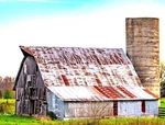 Ho Scale Building Background Flat / 2D, "rustic Barn 05-4" Railroad Model. Fixed Price $18.95.