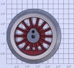 Lionel 400E-95 Red Spoked 2-3/4" Std. Gauge Steam Loco Plain Wheel (6-40 Thread). Fixed Price $12.00.