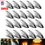 20PCS 6-3/5 Inch Flat-line Oval Amber 24LED Side Marker Clearance Lights Chrome. Fixed Price $97.90.