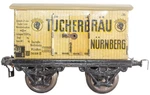 Vintage Scarce Kraus Fandor 1-GAUGE "tucherbrau" Beer Wagon. Fixed Price $120.00.