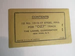 Lionel Postwar Twelve (12) Steel Pins O27 Gauge Track Sealed 1013-43 Envelope. Fixed Price $10.00.