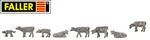 Scale Mountain Cows (8 Pcs) - Faller #155904. Fixed Price $13.00.