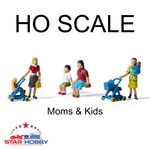 Ho Scale Woodland Scenics Accent Figures - Moms & Kids A1832. Fixed Price $15.99.