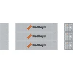 Athearn ATH27056 40' Corrugate Low Container - Nedlloyd # (3) Ho Scale. Fixed Price $39.99.