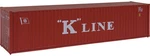 Walthers Ho Scale 40' Hi-cube Shipping Intermodal Container K-line. Fixed Price $10.99.
