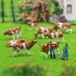 36PCS Ho Scale 1:87 Well Painted Farm Animals Brown Cows And Figures AN8705CN. Fixed Price $14.99.