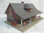 Ho Scale Small Town Station Assembled-weathered-detailed. Fixed Price $18.95.