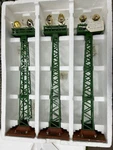 Mth 10-1044 Flood Lights Terra Cotta & Green; Production Sample Missing Parts. Fixed Price $199.00.