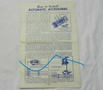 Lionel Postwar Instruction Sheet For Automatic Accessories #145-56 Dated 2-58. Fixed Price $9.99.
