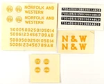 Champ Scale Decals #EH-173 Norfolk & Western Hood Diesel (yellow Lettering). Fixed Price $7.85.