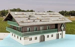 Vintage Faller Ho Scale Built Model Alpine Inn W/ Rocks On Roof #B-330. Fixed Price $22.00.