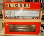 Lionel. O-27. Nloe 99. Northrop Grumman Tractor Trailer W/ Lirr Flat Car.. Fixed Price $100.00.