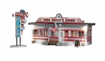 Woodland Scenics BR5066 Built Ready Ho Scale Miss Molly's Diner Nib. Fixed Price $70.79.