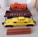 (3) Lionel Train Cars UP9020 Flat Skid, 9031 N.k.p. Gondola 9077 Rio Caboose. Fixed Price $27.99.