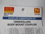 Micro-trains Stock #00102050 (2001) Unassembled Body Mount Coupler N-scale. Fixed Price $11.50.