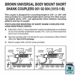 Micro-trains 00102004 (1015-1B) Universal Bmc Body Mount Short Assemb. Brn 2PR. Fixed Price $19.80.