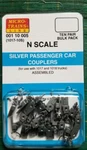 Micro Trains 001 005 Silver Passenger Car Couplers 1017-10S. Fixed Price $68.00.