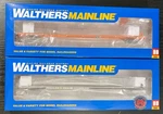 Walthers Ho Scale 85' G85 Flatcar 2-PACK Atsf #290705 + Ttx #300129. Fixed Price $93.75.