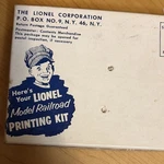 Lionel Model Railroad Printing Kit Track Layout Letterpress Blocks Plastic Felt. Fixed Price $8.00.