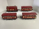 Lionel Prewar 248 Red Loco & 3 Car Passenger Set Runs Well. Fixed Price $125.00.