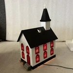 Mth Country Church (white W/ Red) 30-9057 Lighted In Box Tested. Fixed Price $31.29.
