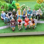 P2509 Model Trains 12PCS Scale Figures 1:25 Seated People Different Poses. Fixed Price $15.99.
