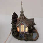 Hawthorne Village Seaside Thomas Kinkade Chapel Lighted With Coa 79736. Fixed Price $29.99.