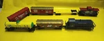 Gauge K-line Freight Train Set: Locomotive 3 Railcars Tanker Flatbed & Caboose. Fixed Price $299.95.